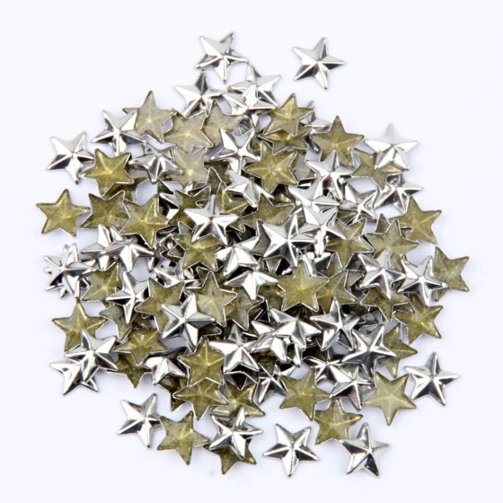 Bulk Wholesale Hotfix Iron On, Flat Back Stars Studs - 1/4" Flatback Glue on Studs 300pcs (Gold, 12x12mm)
